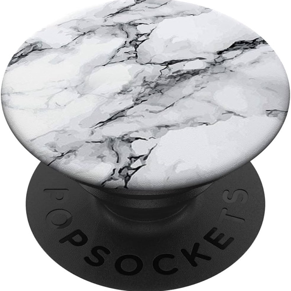 Marbled Design White & Black PopSockets PopGrip: Swappable Grip For Phones